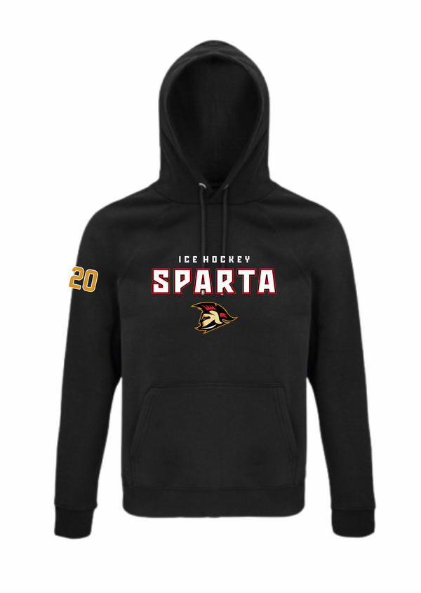 HK Sparta hoodie melns dizains #3