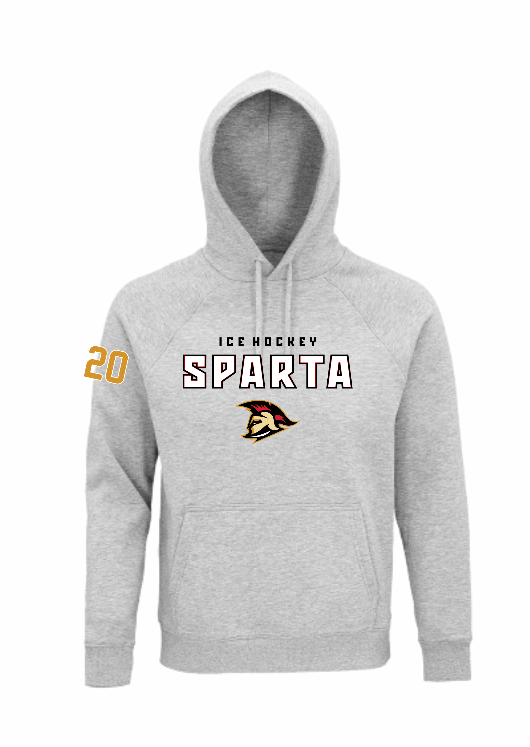 HK Sparta hoodie pelēks dizains #3