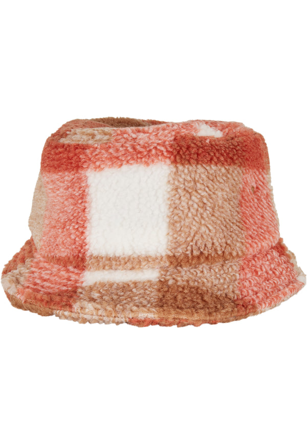 YUPOONG FLEXFIT Sherpa Check Bucket Hat beige
