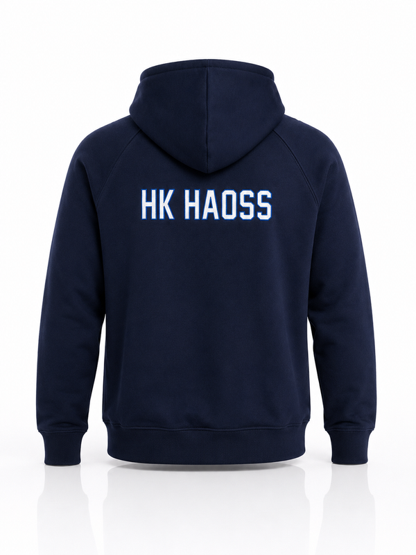 HK Haoss hoodie ar izšuvumu tumši zils
