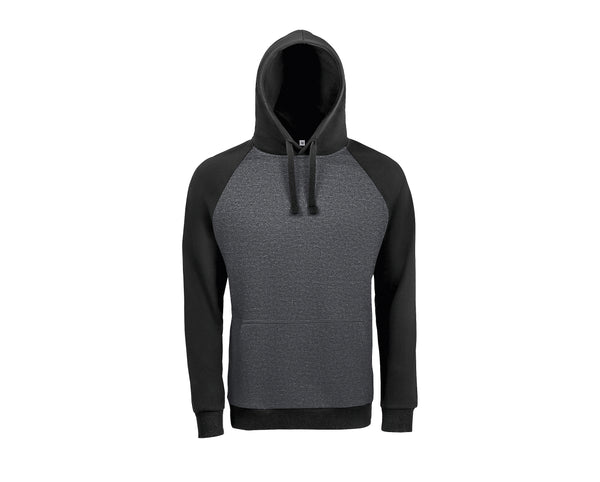 Unisex Seattle džemperis ar kapuci charcoal grey melange/black