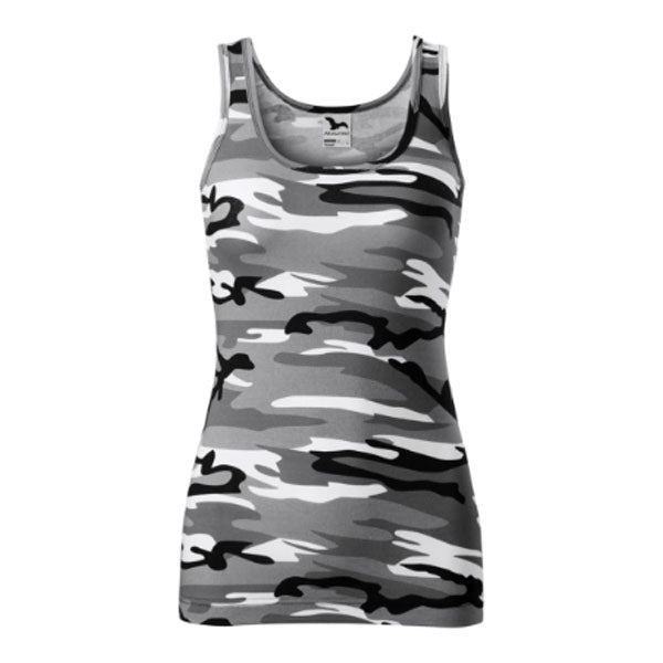 Sieviešu bezpiedurkņu tops Camo Triumph C36 camouflage gray