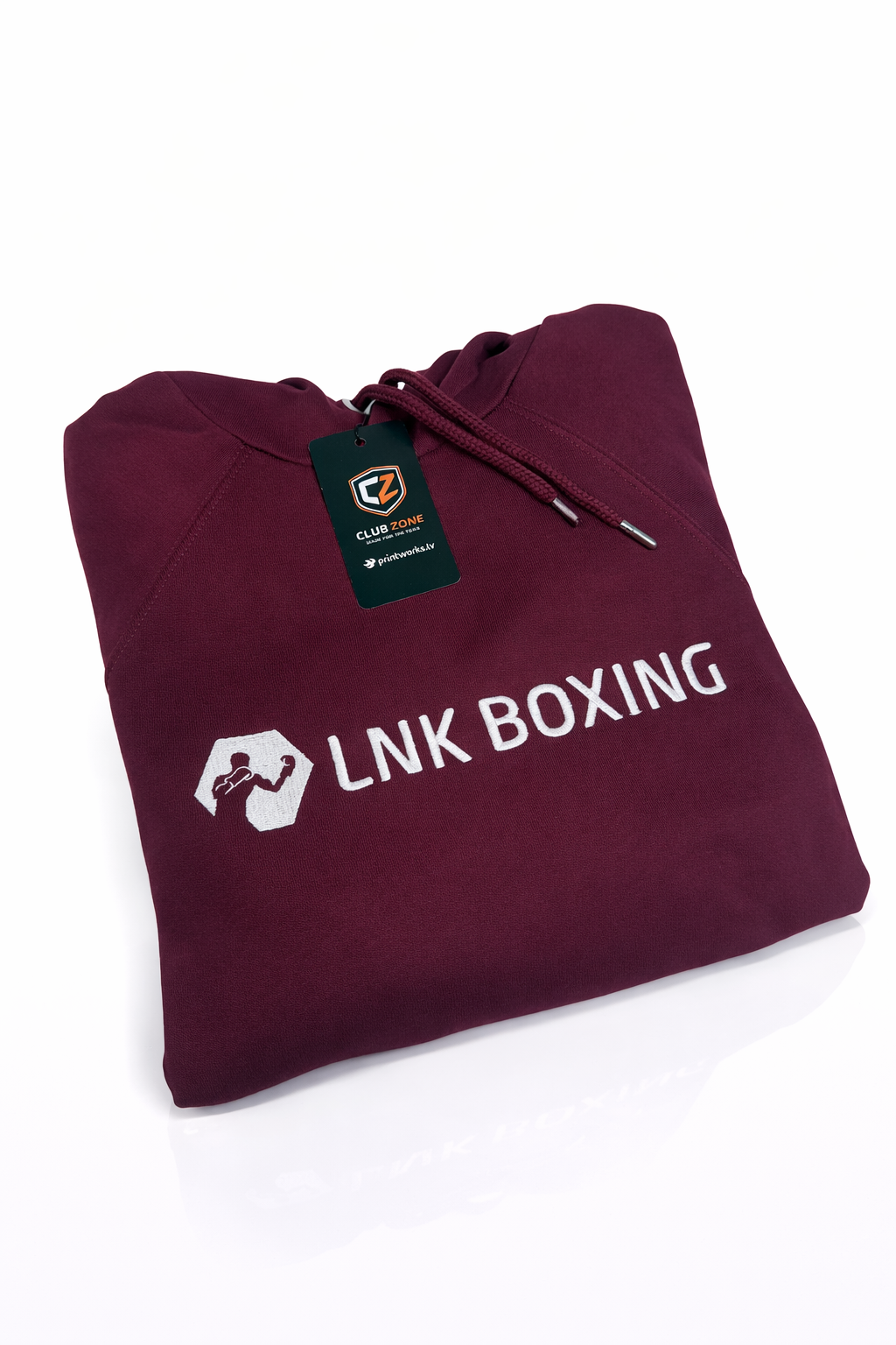 LNK boxing hoodie ar izšuvumu bordo