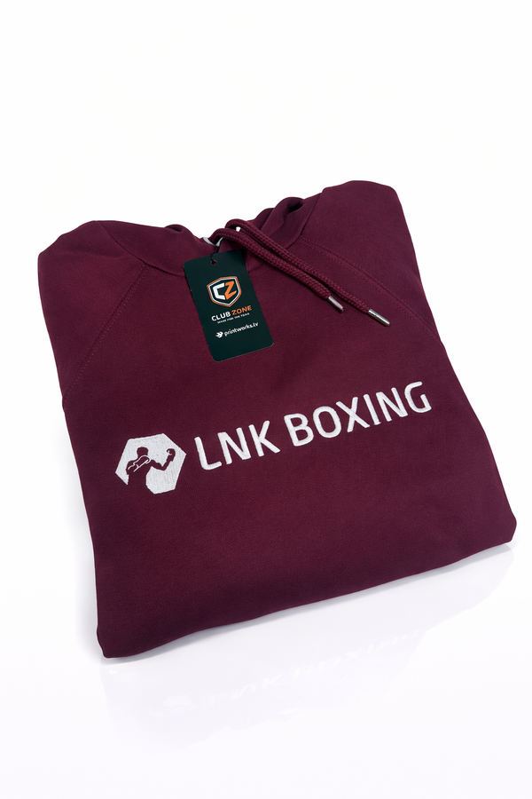 LNK boxing hoodie ar izšuvumu bordo