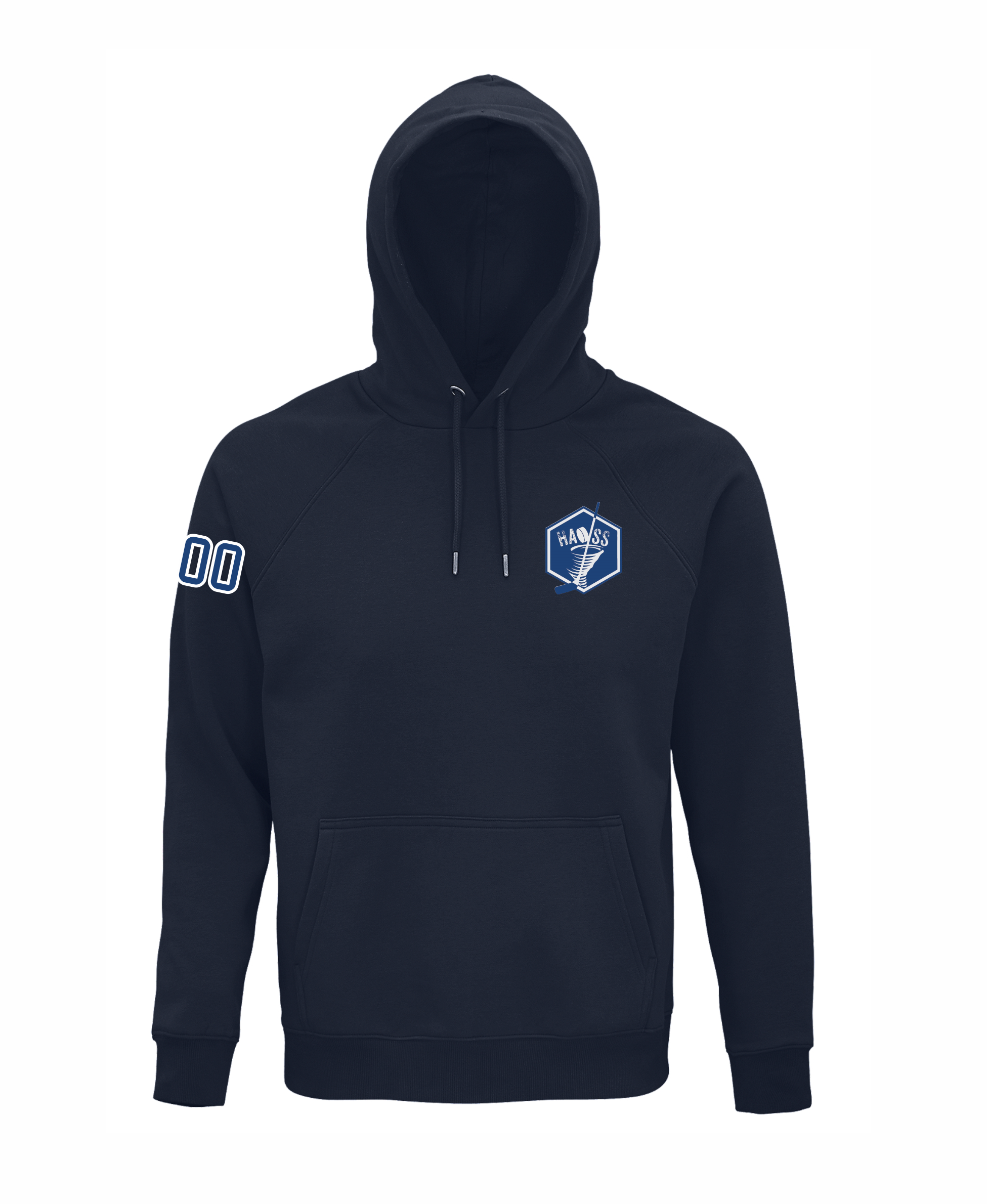 HK Haoss hoodie ar izšuvumu tumši zils