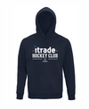 HK ITRADE hoodie ar izšuvumu tumši zils