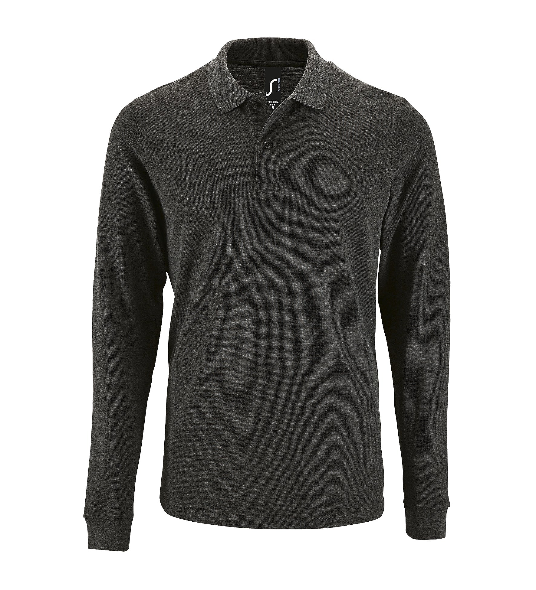 Vīriešu polo krekls SOL'S PERFECT LSL charcoal melange