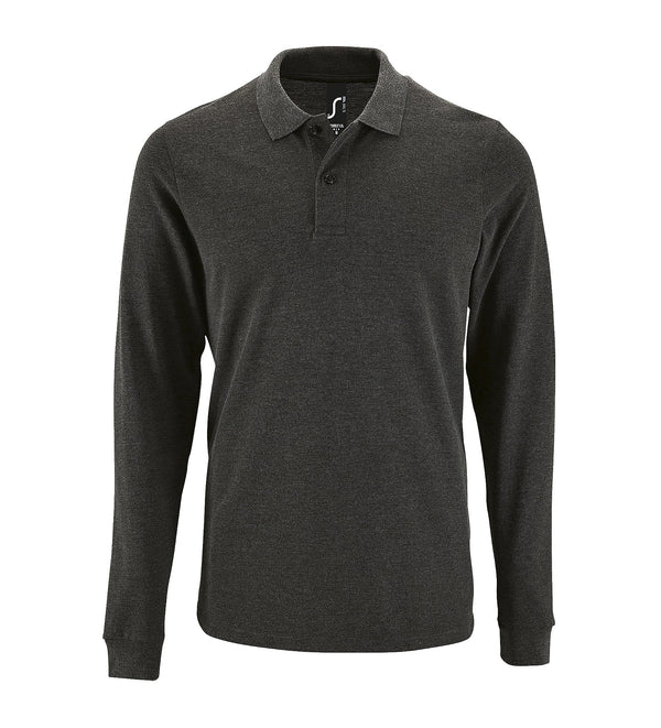 Vīriešu polo krekls SOL'S PERFECT LSL charcoal melange