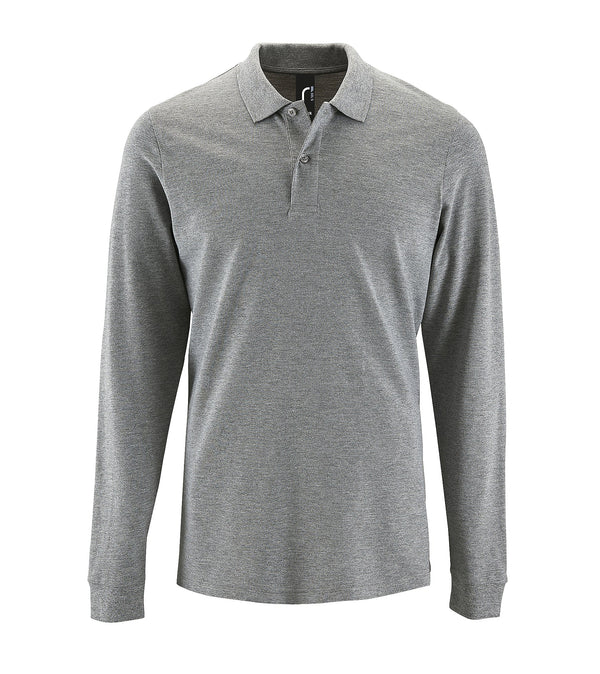 Vīriešu polo krekls SOL'S PERFECT LSL Grey melange