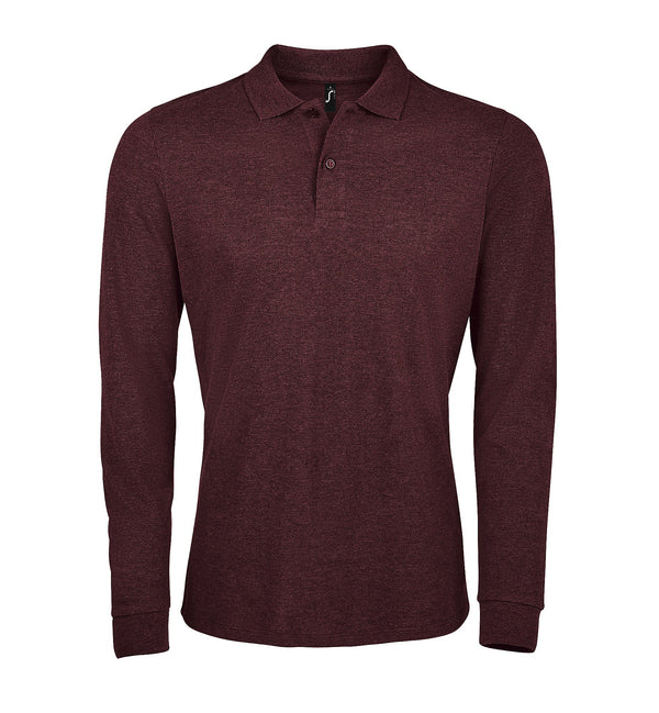 Vīriešu polo krekls SOL'S PERFECT LSL Heather oxblood