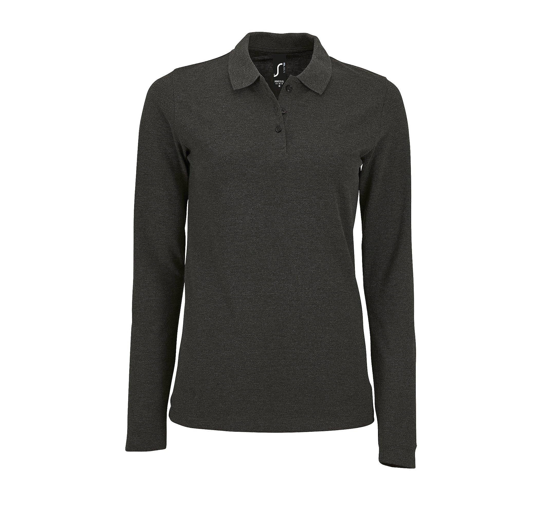 Sieviešu polo krekls SOL'S PERFECT LSL charcoal melange