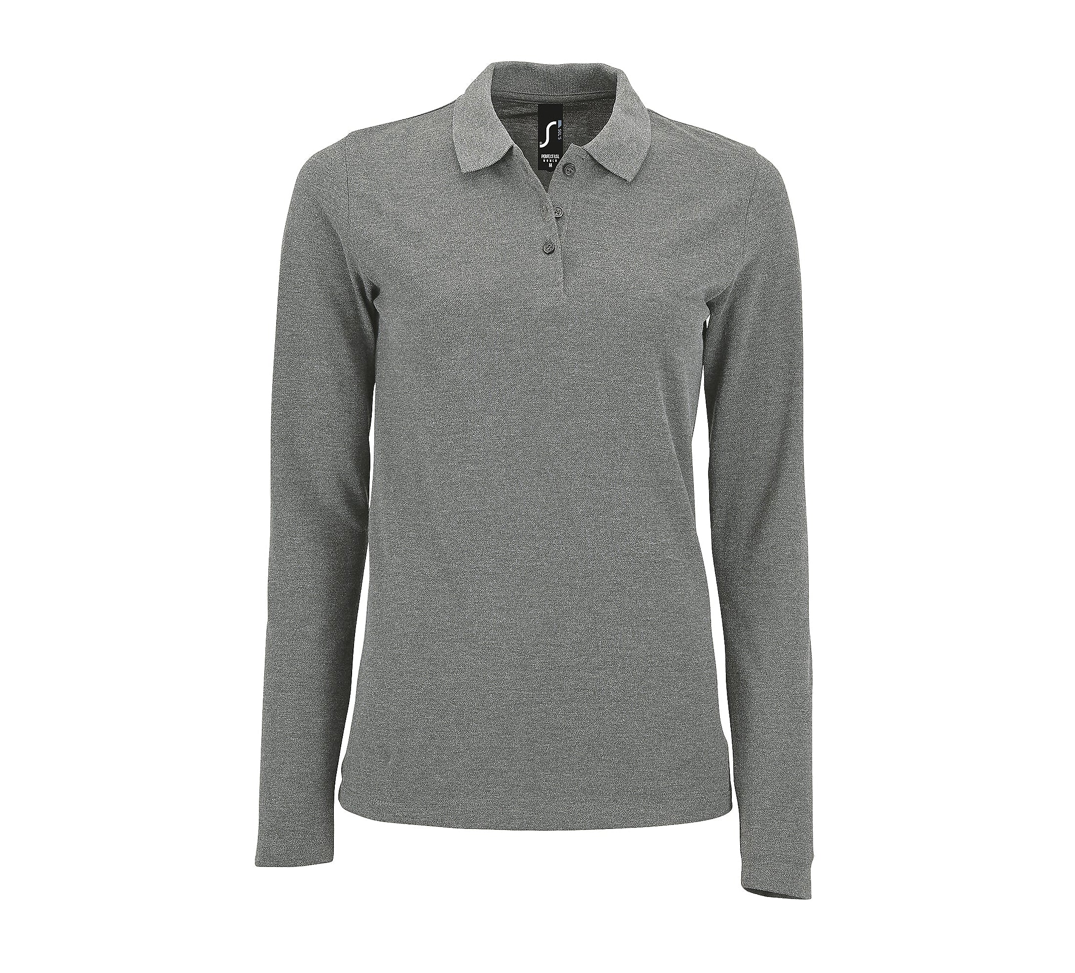 Sieviešu polo krekls SOL'S PERFECT LSL Grey melange