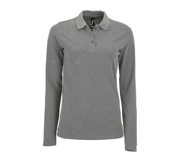 Sieviešu polo krekls SOL'S PERFECT LSL Grey melange