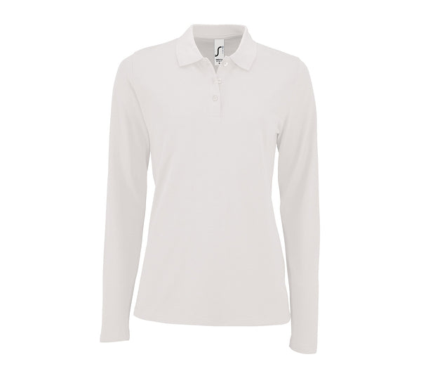 Sieviešu polo krekls SOL'S PERFECT LSL balts