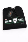 HK Baltu vilki hoodie ar apdruku pieaugušo