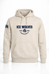 Ice wolves hoodie ar izšuvumu bēšs