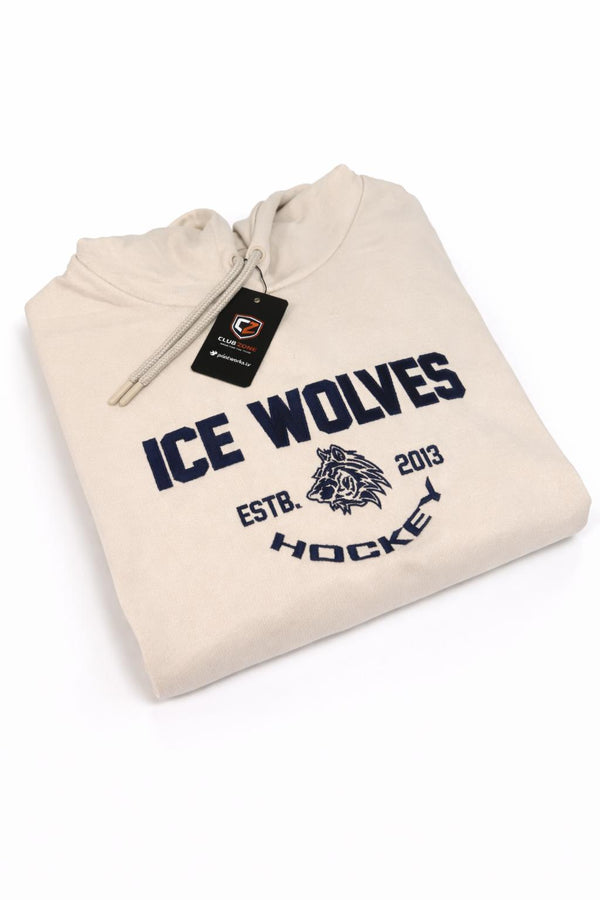 Ice wolves hoodie ar izšuvumu bēšs