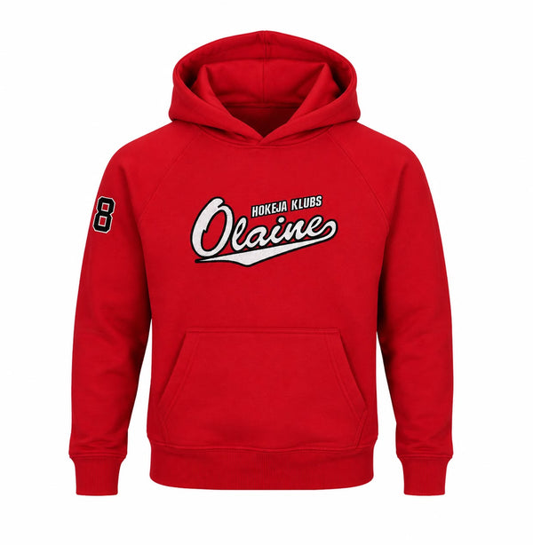 HK Olaine Hoodie ar izšuvumu bērnu sarkans