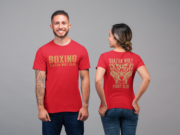 Boxing t-krekls  sarkans sporta auduma VILKS gold