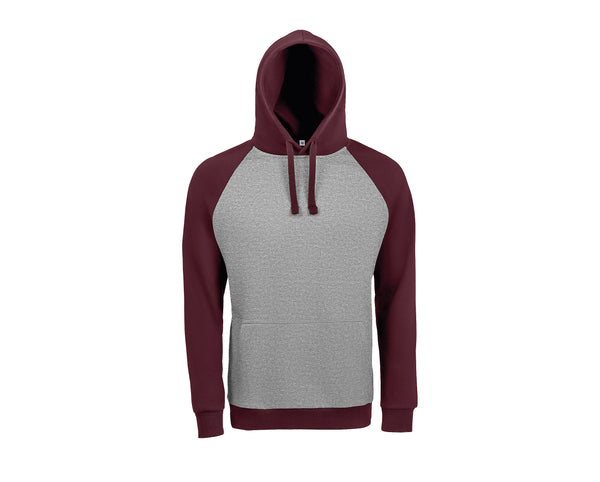 Unisex Seattle džemperis ar kapuci grey/burgundy