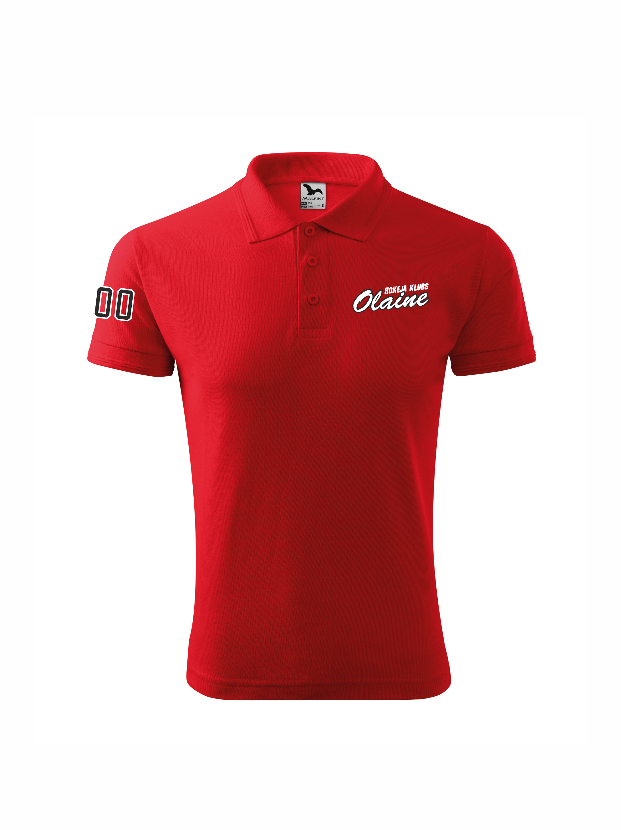 HK Olaine polo krekls pieaugušo ar apdruku sarkans