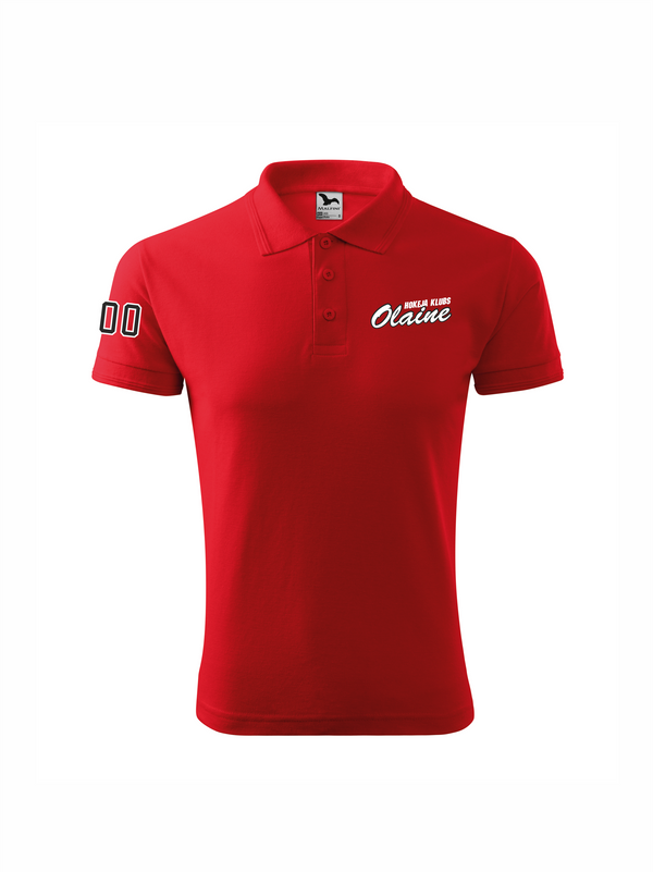 HK Olaine polo krekls pieaugušo ar apdruku sarkans