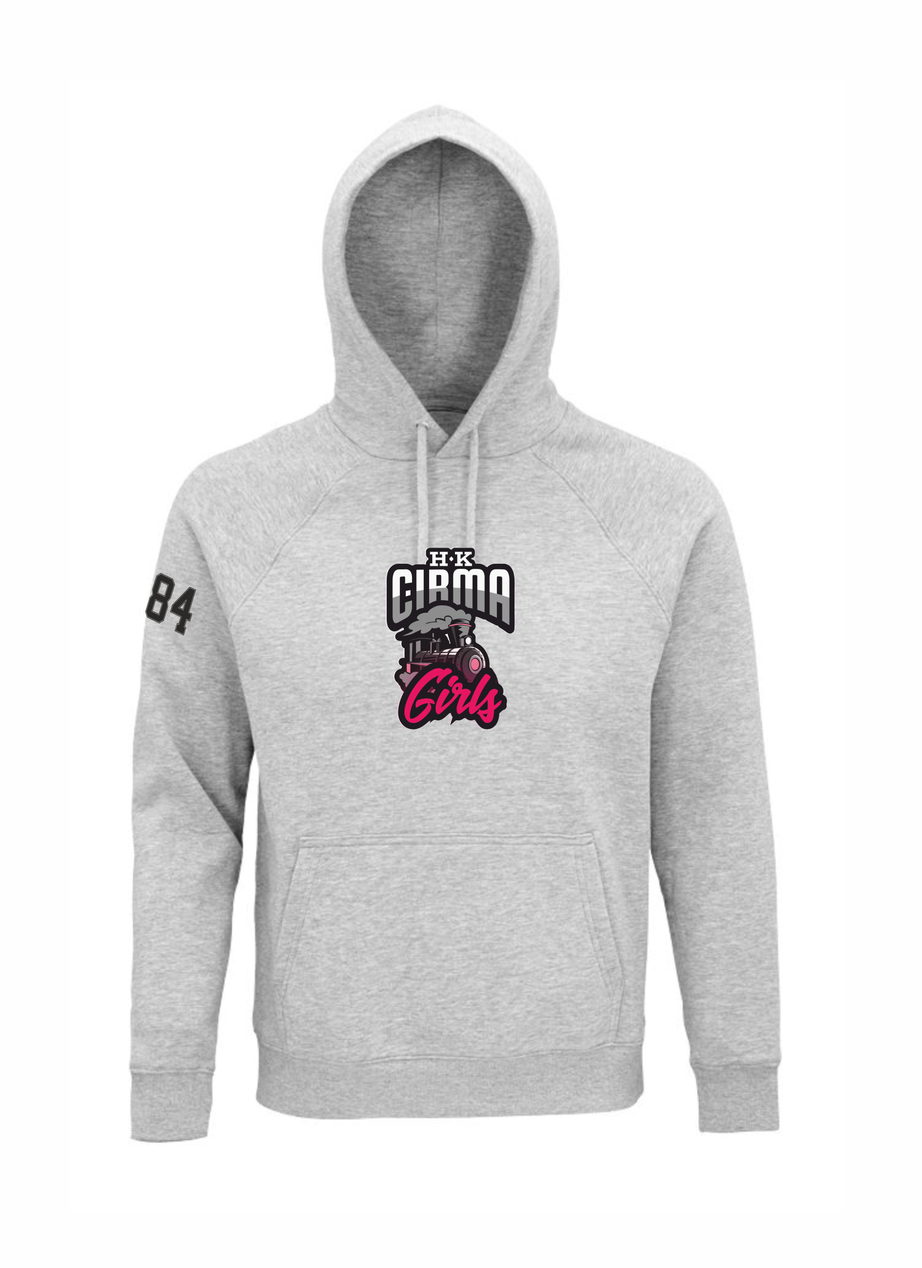 HK Cirma Girls hoodie ar izšuvumu pelēks