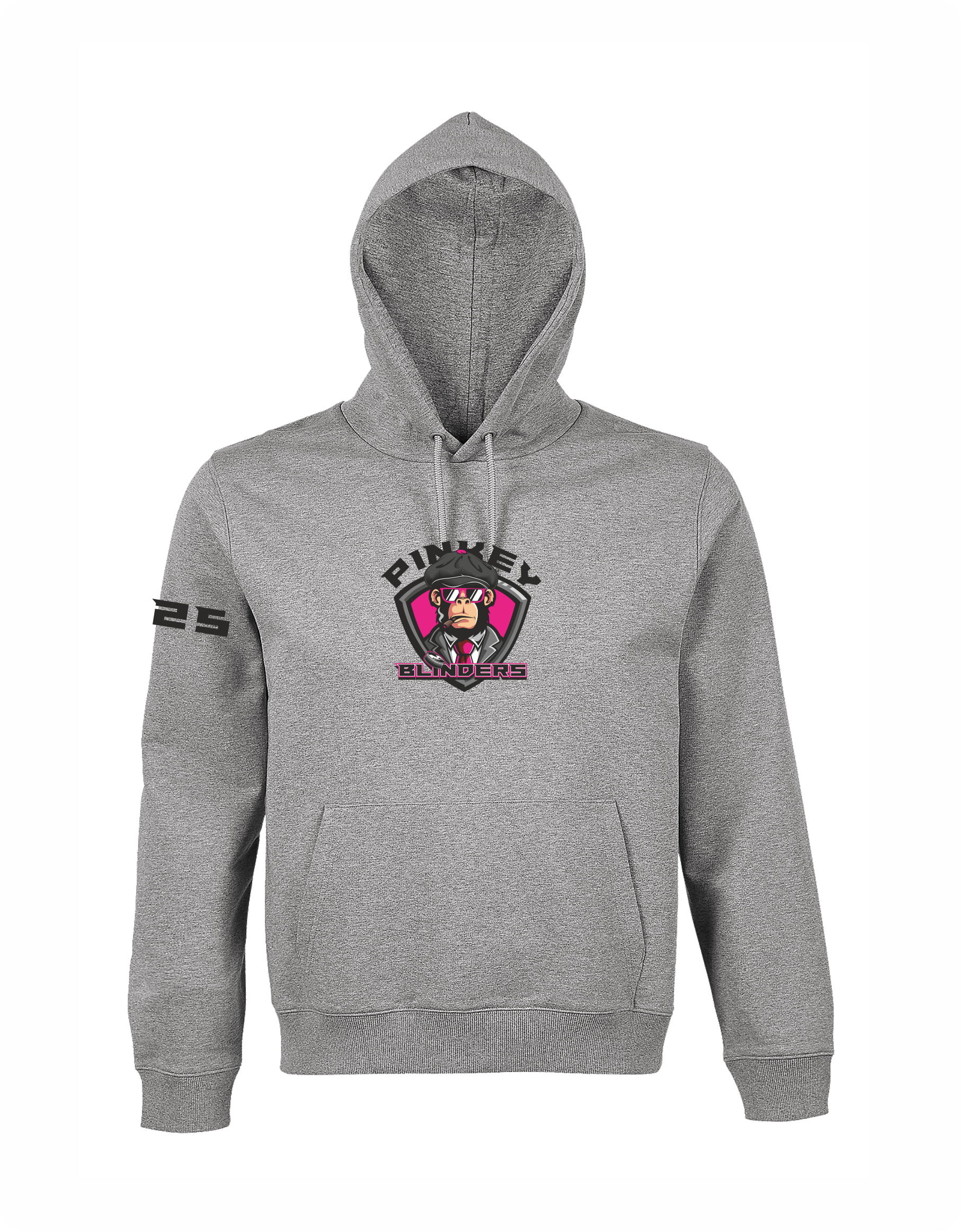 HK Pinkey blinders hoodie ar izšuvumu pelēks