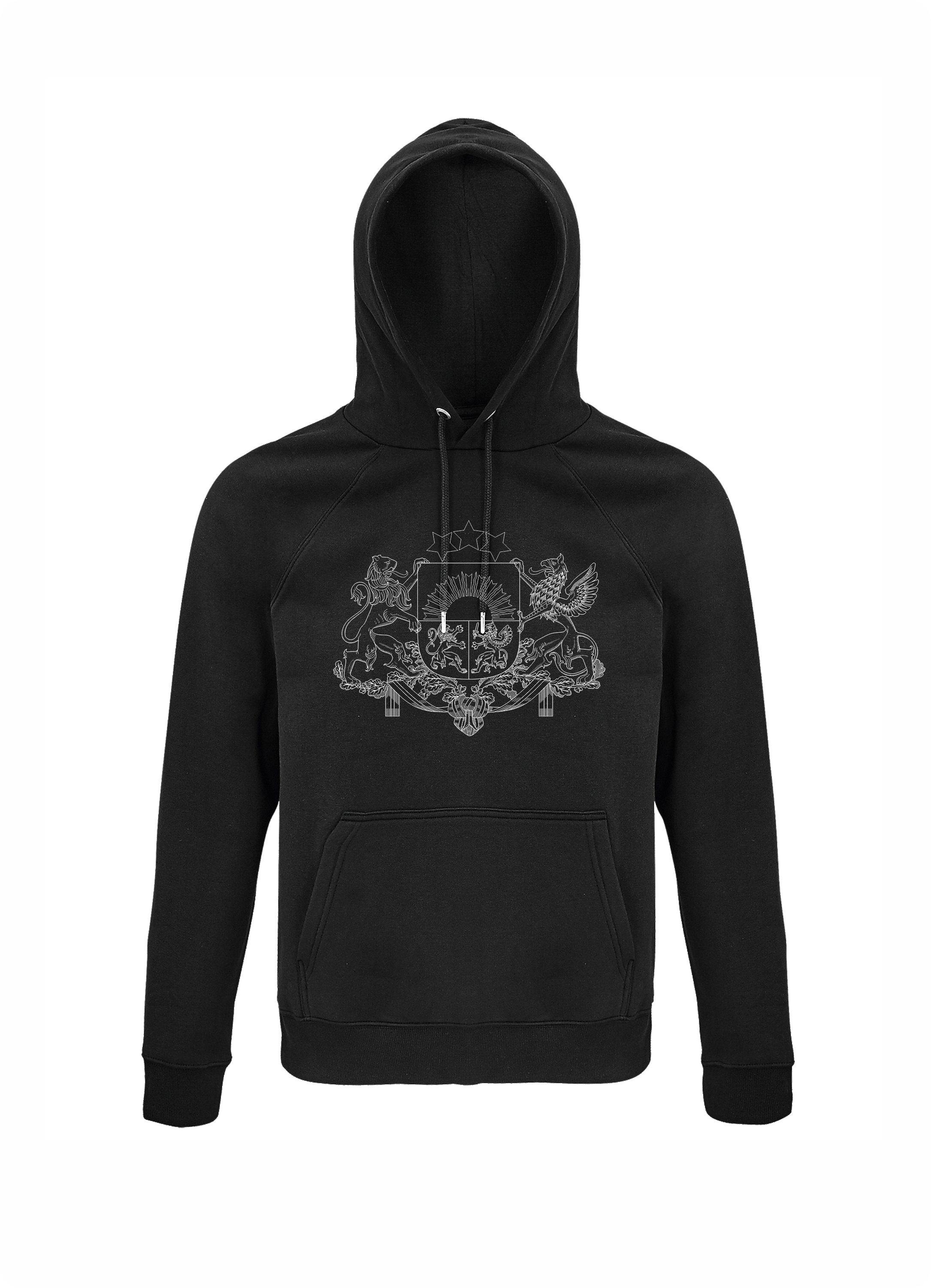 Hoodie ar Latvijas ģērboni melns