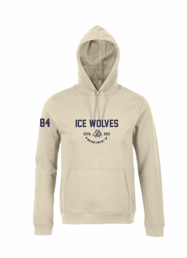 Ice wolves hoodie ar izšuvumu bēšs