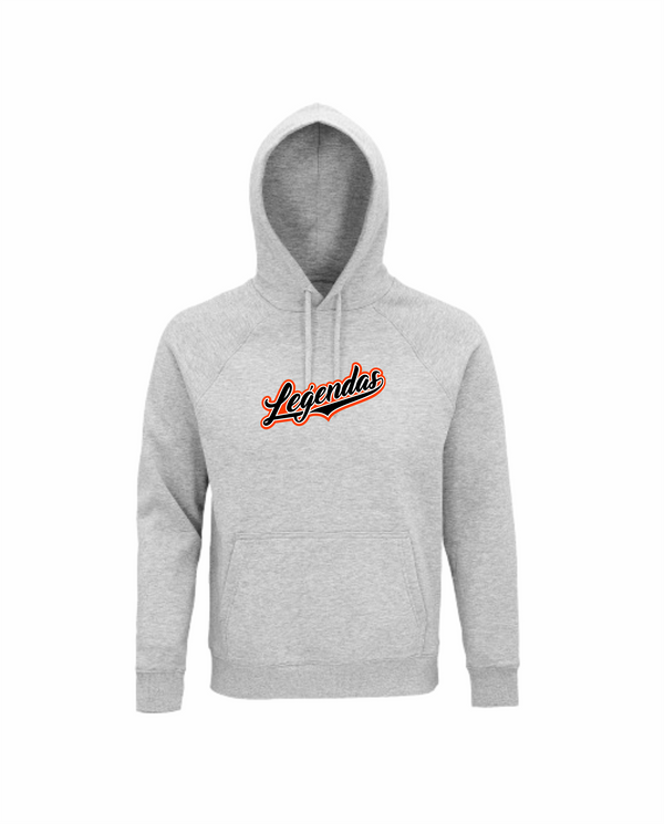 HK PIlsētas Leģendas hoodie ar izšuvumu pelēks