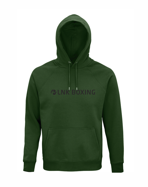 LNK boxing hoodie ar izšuvumu pudeļzaļš