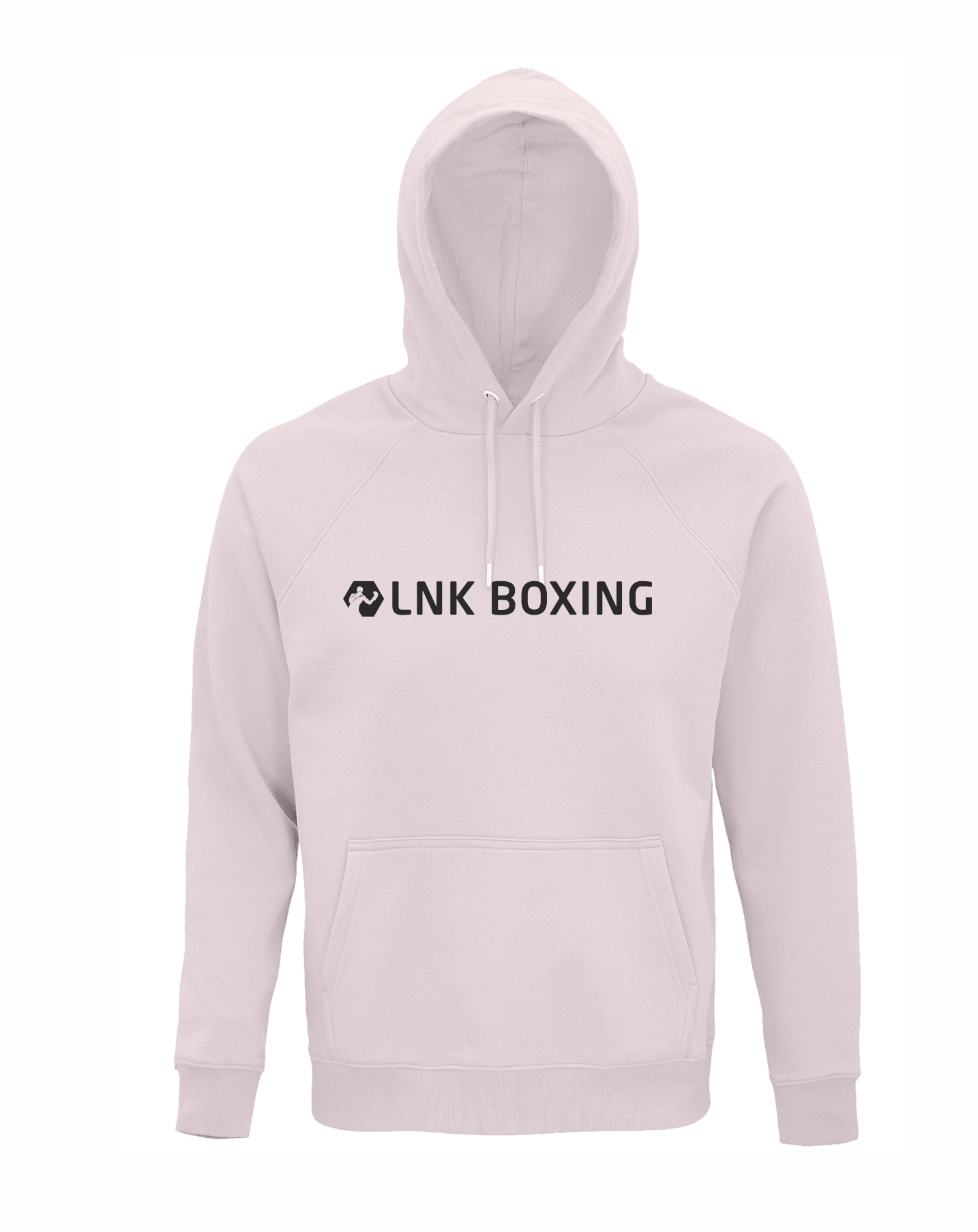 LNK boxing hoodie ar izšuvumu gaiši rozā krāsā