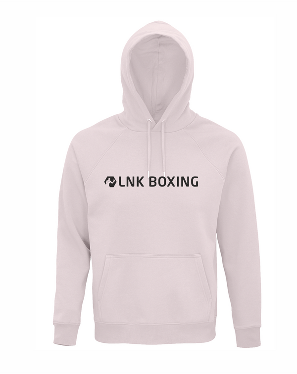 LNK boxing hoodie ar izšuvumu gaiši rozā krāsā