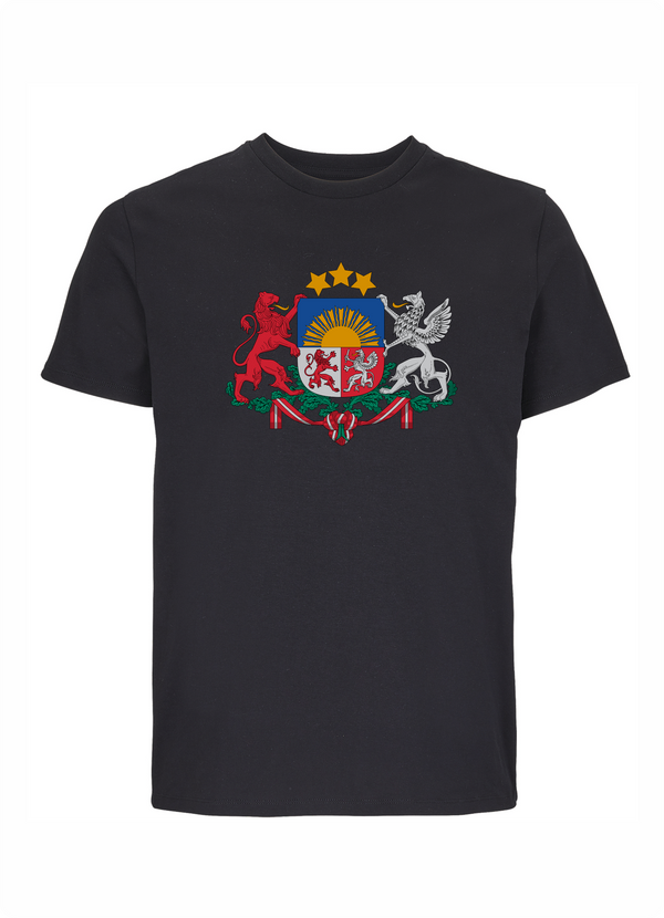 T-krekls ar Latvijas ģērboni melns