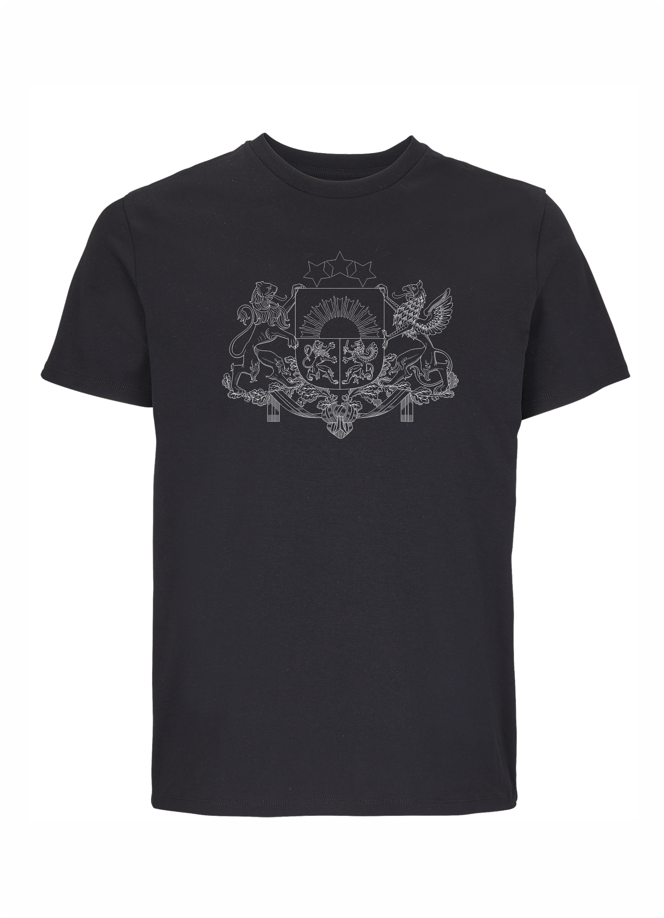 T-krekls ar Latvijas ģērboni melns