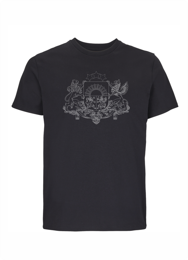 T-krekls ar Latvijas ģērboni melns