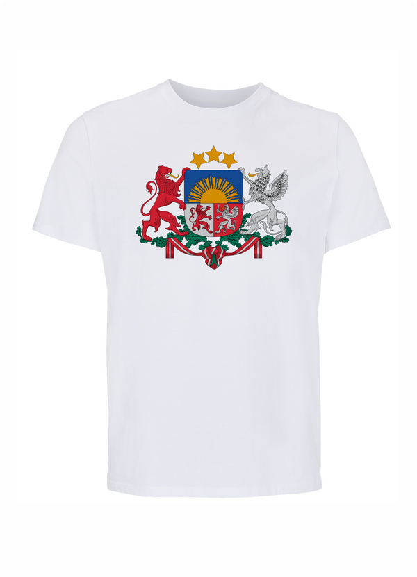 T-krekls ar Latvijas ģērboni balts