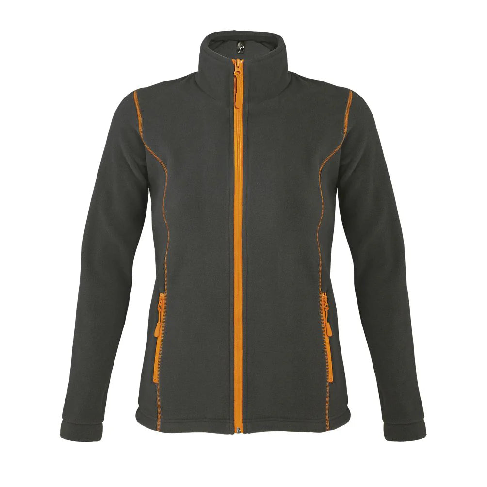 Flīša jaka NOVA WOMEN charcoal grey/orange