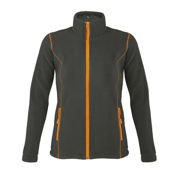 Flīša jaka NOVA WOMEN charcoal grey/orange