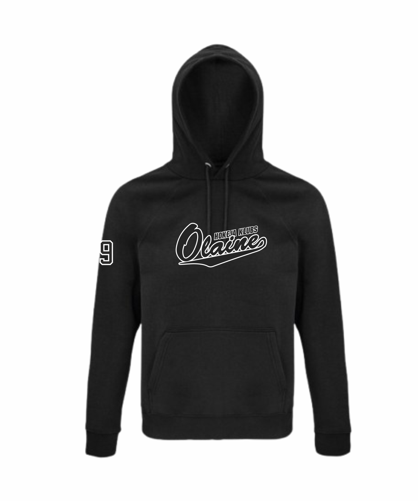 HK Olaine hoodie ar apdruku melns