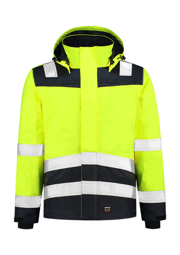 Unisex jaka MIDI PARKA HIGH VIS BICOLOR T51 fluorescent yellow