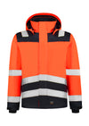 Unisex jaka MIDI PARKA HIGH VIS BICOLOR T51 fluorescent orange