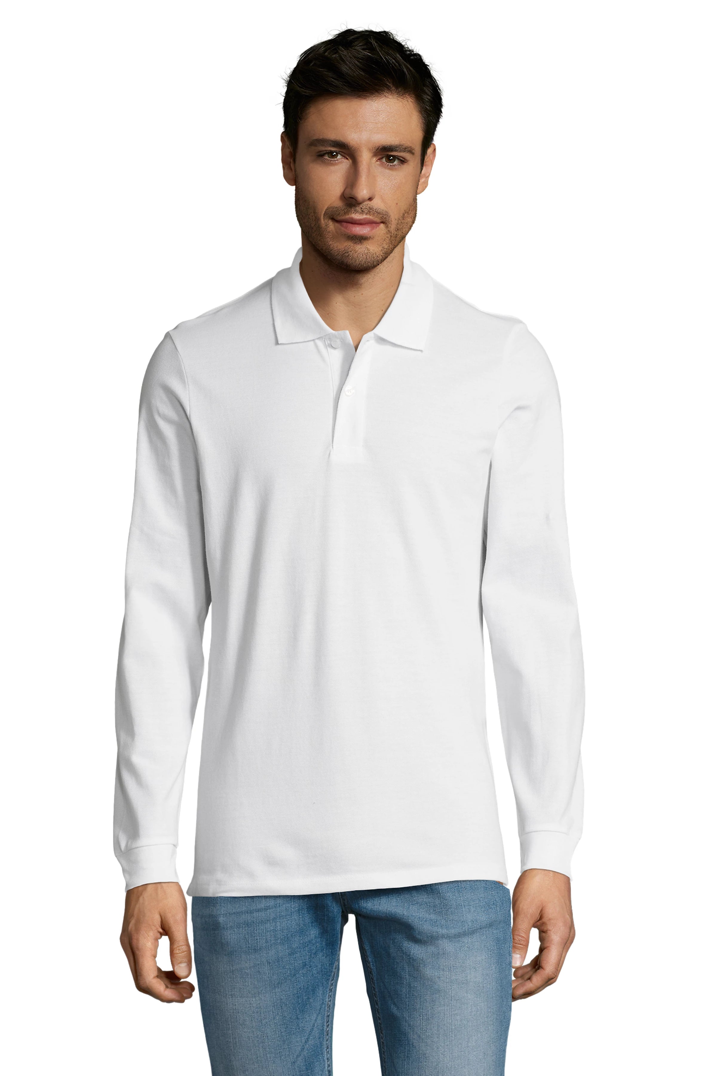 Vīriešu polo krekls SOL'S PERFECT LSL balts