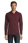 Vīriešu polo krekls SOL'S PERFECT LSL Heather oxblood