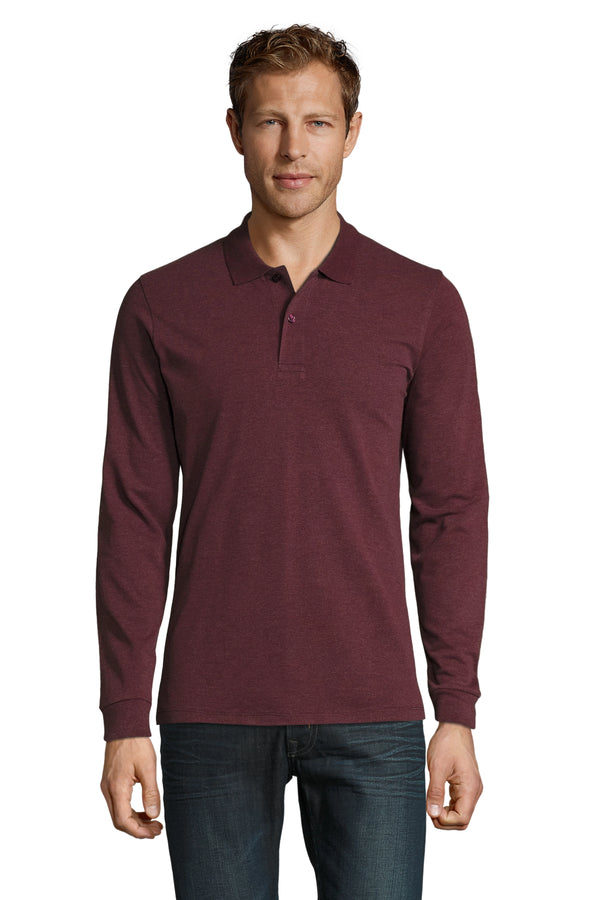 Vīriešu polo krekls SOL'S PERFECT LSL Heather oxblood