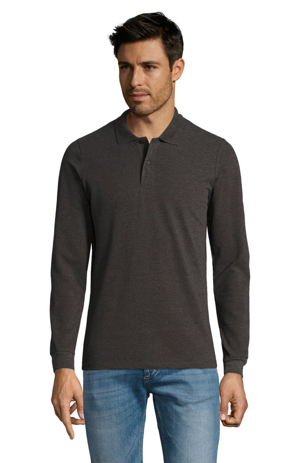 Vīriešu polo krekls SOL'S PERFECT LSL charcoal melange