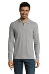 Vīriešu polo krekls SOL'S PERFECT LSL Grey melange