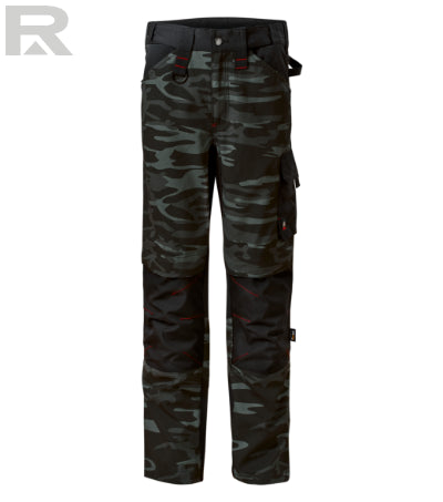 Vīriešu darba bikses Vertex Camo W09 camouflage dark gray
